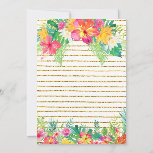 アロハトロピカルディセーションルアウ（ハワイ式宴会）パーティの招待状 招待状 (裏面)