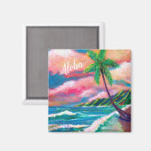 アロハトロピカルナパリコーストオブカウアイマグネット マグネット (正面/裏面)