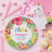 アロハトロピカルハイビスカスルアウ（ハワイ式宴会）パーティー誕生日 ペーパープレート (パーティー)