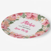 アロハトロピカルハイビスカスルアウ(ハワイ式宴会)誕生パーティー ペーパープレート (アングル)