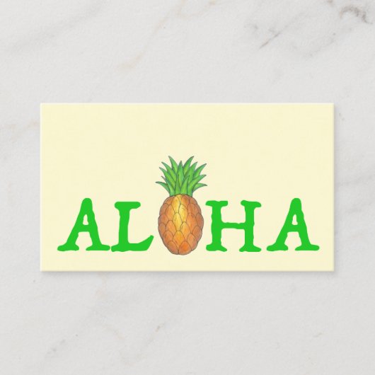 アロハトロピカルハワイアンアイランドパイナップルトラベル 名刺 (正面)