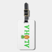 アロハトロピカルハワイアンアイランドパイナップルフルーツ ラゲッジタグ (正面縦)