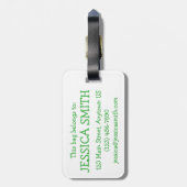 アロハトロピカルハワイアンアイランドパイナップルフルーツ ラゲッジタグ (裏面縦)