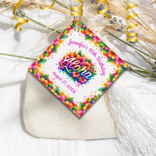 アロハトロピカルハワイアンバースデイルアウ フェイバータグ