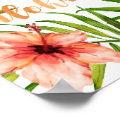 アロハトロピカルハワイアンフローラ水彩 ポスター (角)