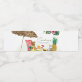 アロハトロピカルハワイアンベビーシャワー ペットボトルラベル (シングルラベル)