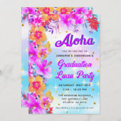 アロハトロピカルハワイアンルアウ(ハワイ式宴会)卒業パーティー 招待状 (正面/裏面)