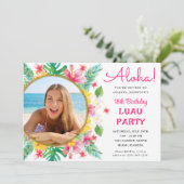 アロハトロピカルハワイアンルアウ(ハワイ式宴会)誕生日写真 招待状 (スタンド正面)