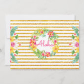 アロハトロピカルハワイアンルアウ(ハワイ式宴会)誕生日写真 招待状 (裏面)