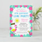 アロハトロピカルハワイアン誕生日ルアウ（ハワイ式宴会）パーティー 招待状 (スタンド正面)