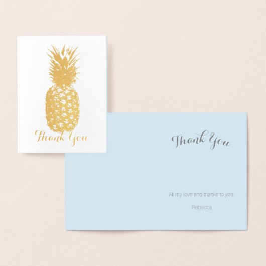 アロハトロピカルハワイアン金ゴールドパイナップルサンキュー 箔カード (ディスプレー)