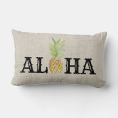 アロハトロピカルハワイパイナップルスローアクセント ランバークッション (裏面)