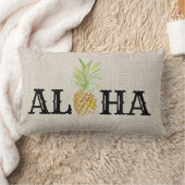 アロハトロピカルハワイパイナップルスローアクセント ランバークッション (ブランケット)