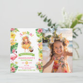 アロハトロピカルハワイルアウ（ハワイ式宴会）ガールバースデーフォト 招待状 (スタンド正面)