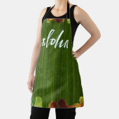 アロハトロピカルハワイ葉レタリングズグリーン エプロン (インサイチュ)