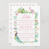 アロハトロピカルバースデーパーティールアウ（ハワイ式宴会）招待状 招待状 (正面/裏面)