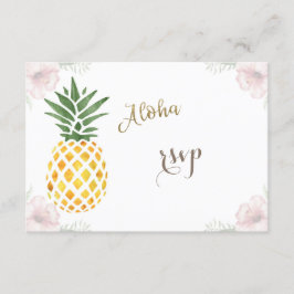 アロハトロピカルパイナップルビーチ結婚式RSVP 出欠カード