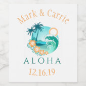 アロハトロピカルパーソナライズ ワインラベル (シングルラベル)