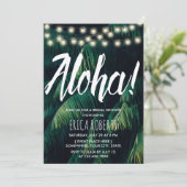 アロハトロピカルパーム葉ビーチブライダルシャワー 招待状 (スタンド正面)