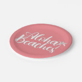 アロハトロピカルビーチデザイン ペーパープレート (アングル)