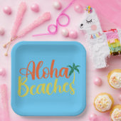 アロハトロピカルビーチデザイン ペーパープレート (パーティー)