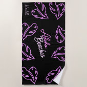 アロハトロピカルビーチバチェロレッテパーティーネオン ビーチタオル (正面)