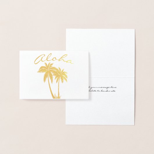アロハトロピカルビーチパーティー誕生日ありがとう 箔カード (ディスプレー)