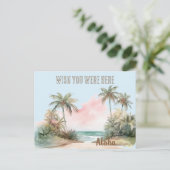 アロハトロピカルビーチパームツリーズ ポストカード (スタンド正面)