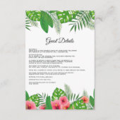 アロハトロピカルビーチ結婚式ゲスト詳細 エンクロージャーカード (正面)