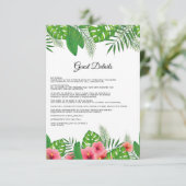 アロハトロピカルビーチ結婚式ゲスト詳細 エンクロージャーカード (スタンド正面)