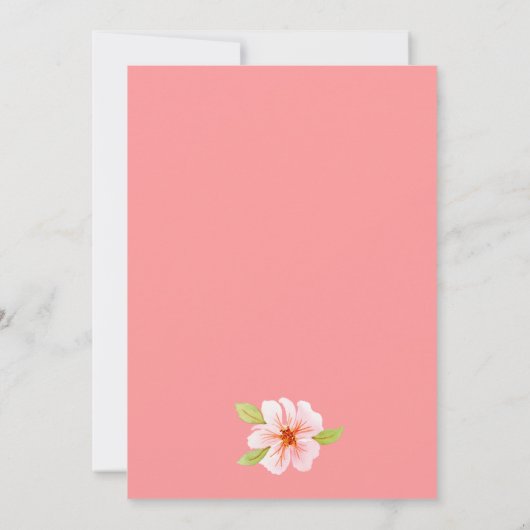 アロハトロピカルファースト誕生日フラミンゴルアウ(ハワイ式宴会) 招待状 (裏面)