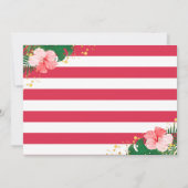 アロハトロピカルフラミンゴピンクフローラ誕生日写真 招待状 (裏面)