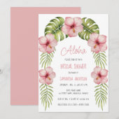 アロハトロピカルフラワーブライダルシャワー 招待状 (正面/裏面)