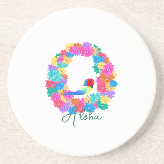 アロハトロピカルフラワーリース コースター (正面)