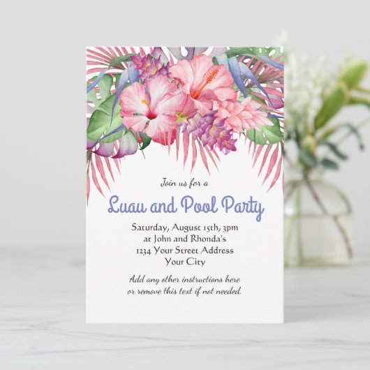 アロハトロピカルフラワールアウプールパーティー 招待状 (スタンド正面)