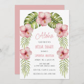 アロハトロピカルフローラエキゾチック離れブライダルシャワー 招待状 (正面/裏面)