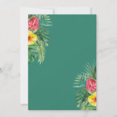 アロハトロピカルフローラピンクベビーシャワー 招待状 (裏面)