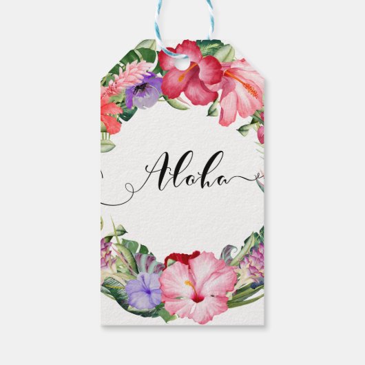 アロハトロピカルフローラリースルアウ（ハワイ式宴会）ウェディングパーティー ギフトタグ (裏面)
