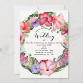 アロハトロピカルフローラリースルアウ(ハワイ式宴会)ウェディングパーティー 招待状 (正面)