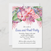 アロハトロピカルフローラルアウ(ハワイ式宴会)プールパーティー 招待状 (正面)
