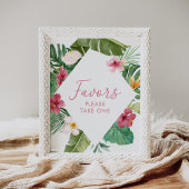 アロハトロピカルフローラ誕生日ウィズサイン ポスター