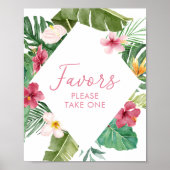 アロハトロピカルフローラ誕生日ウィズサイン ポスター (正面)