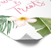 アロハトロピカルフローラ誕生日スイーツアンドトリート ポスター (角)