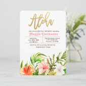アロハトロピカルブライダルシャワーフローラ招待状 招待状 (スタンド正面)