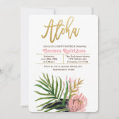 アロハトロピカルベビーシャワーフローラ招待状 招待状 (正面)