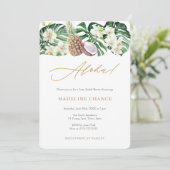 アロハトロピカルホワイトグリーンブライダルシャワーパーティー 招待状 (スタンド正面)