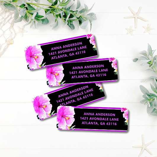 アロハトロピカルルアウ誕生日返送先住所ラベル ラベル