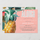 アロハトロピカルルアウ（ハワイ式宴会）サマーブライダルシャワー  招待状 (正面/裏面)