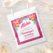 アロハトロピカルルアウ（ハワイ式宴会）バースデーパーティー フェイバーバッグ (クリップ留めされた状態)