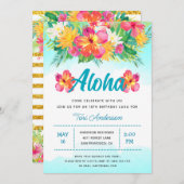 アロハトロピカルルアウ（ハワイ式宴会）バースデーパーティー 招待状 (正面/裏面)